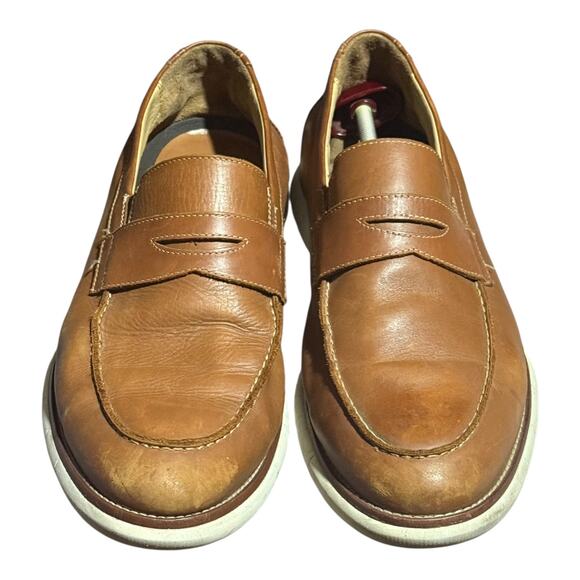 Johnston & Murphy Men's Size 13M Brown Leather Memory Foam Loafers Slip-On - Picture 3 of 8